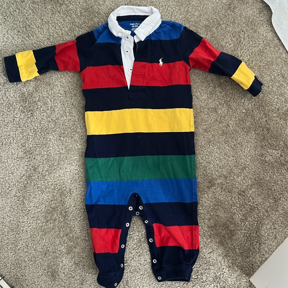 Ralph Lauren long sleeved polo onesie